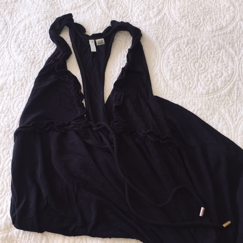 Black ruffle cover up